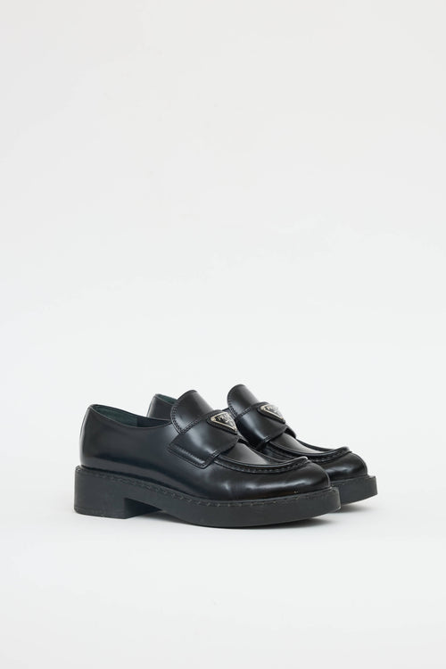 Prada Leather Logo Loafer