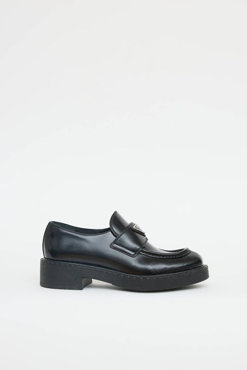 Prada Leather Logo Loafer