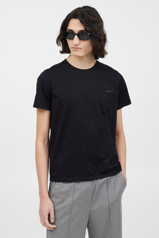 Prada Black Logo Patch T-Shirt
