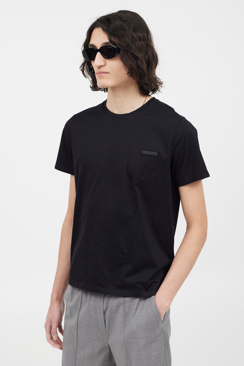 Prada Black Logo Patch T-Shirt