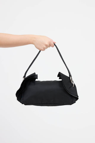 Prada Tessuto Ruffle Shoulder Bag