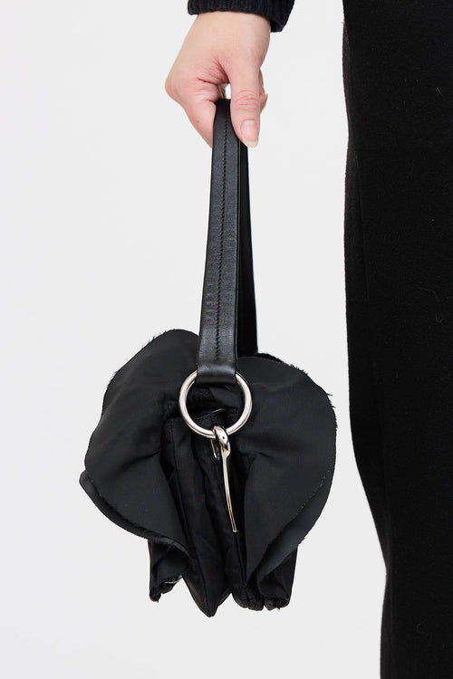 Prada Tessuto Ruffle Shoulder Bag