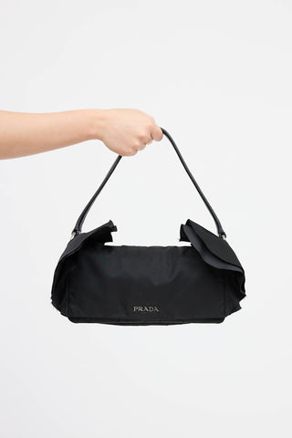 Prada Tessuto Ruffle Shoulder Bag