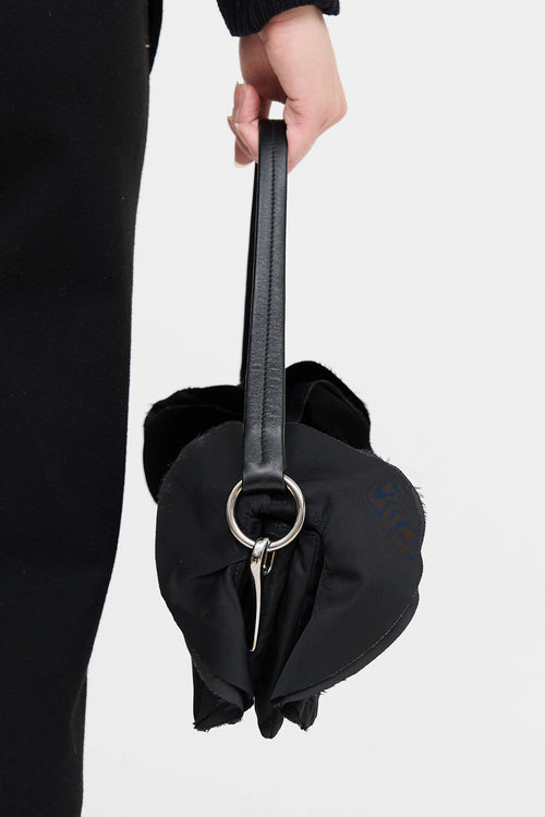 Prada Tessuto Ruffle Shoulder Bag