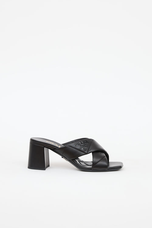 Prada Quilted Criss Cross Mule