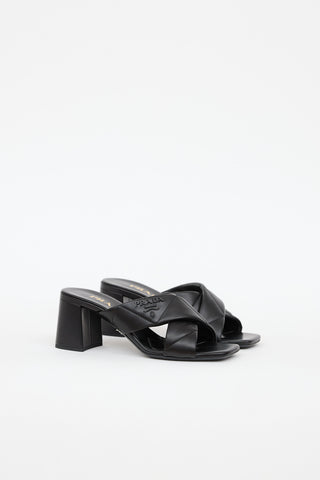 Prada Quilted Criss Cross Mule