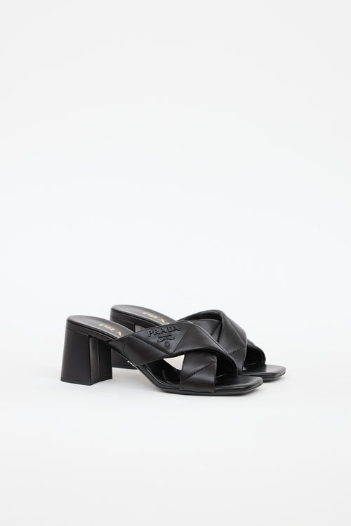 Prada Quilted Criss Cross Mule
