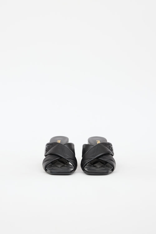 Prada Quilted Criss Cross Mule