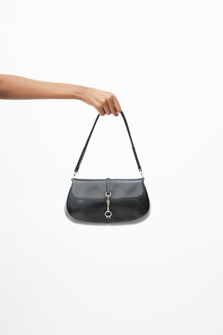 Prada Black Mini Spazzolato Shoulder Bag