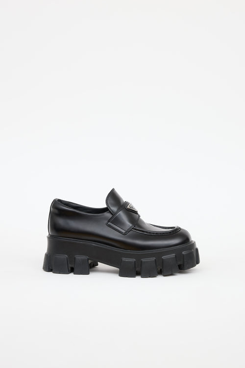 Prada Leather Monolith Platform Loafer
