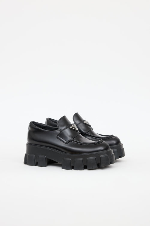 Prada Leather Monolith Platform Loafer