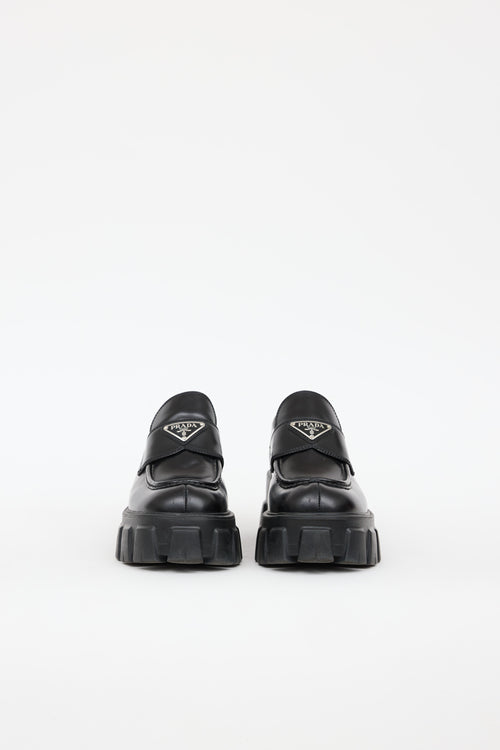 Prada Leather Monolith Platform Loafer