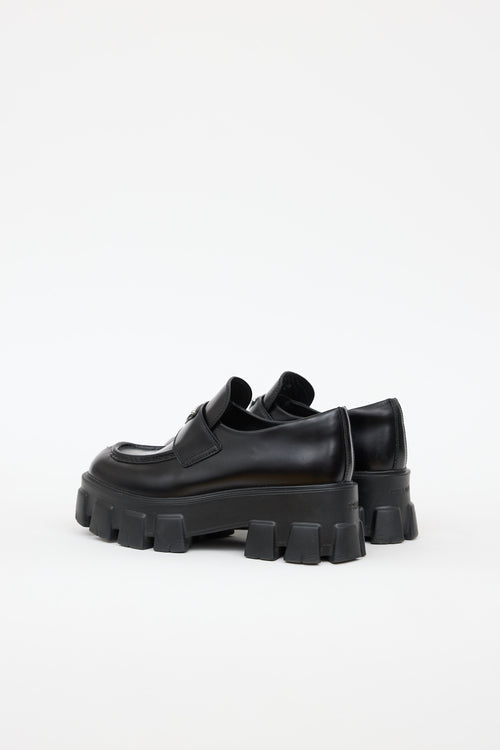 Prada Leather Monolith Platform Loafer