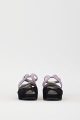 Prada Black & Multi Suede Wedge Heel