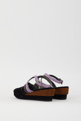 Prada Black & Multi Suede Wedge Heel