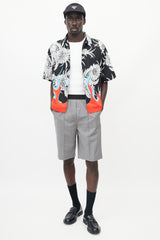 Prada Black & Multicolour Floral Flame Shirt