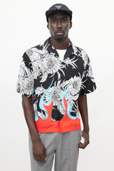 Prada Black & Multicolour Floral Flame Shirt