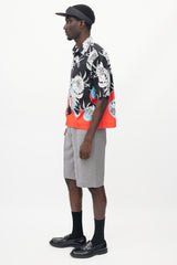 Prada Black & Multicolour Floral Flame Shirt