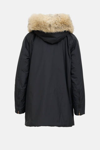 Prada Sport Hooded Fur Parka