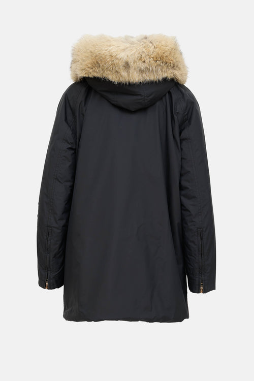 Prada Sport Hooded Fur Parka