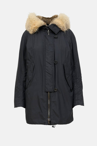 Prada Sport Hooded Fur Parka