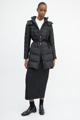 Prada Black Nylon Hooded Down Coat
