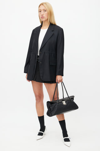 Prada Black Nylon & Leather Easy Shoulder Bag