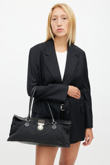 Prada Black Nylon & Leather Easy Shoulder Bag