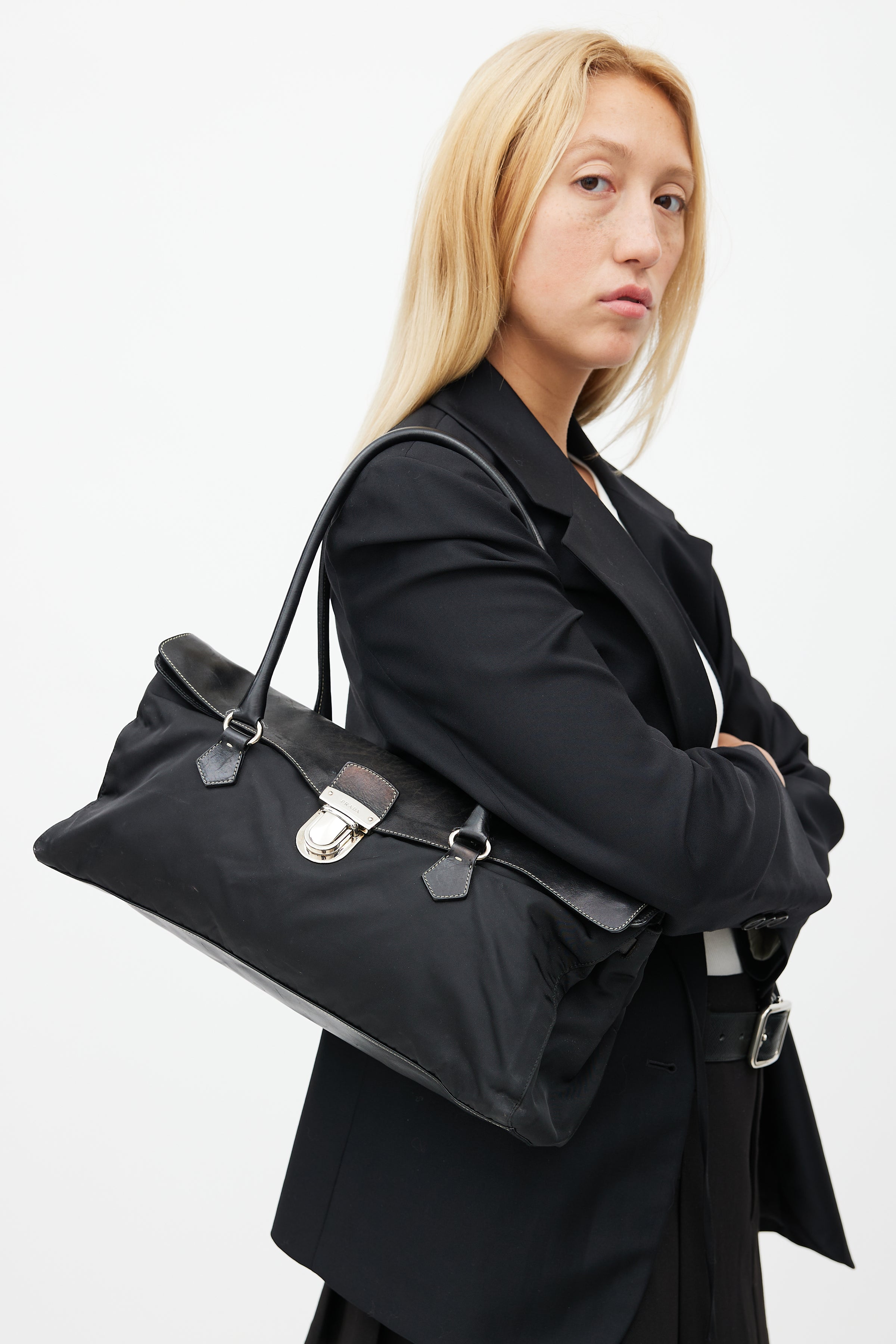 Prada // 2022 Black Double Nylon & Saffiano Leather Bag – VSP Consignment