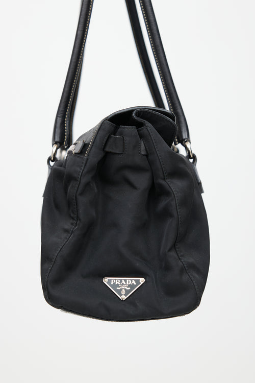 Prada Black Nylon & Leather Easy Shoulder Bag