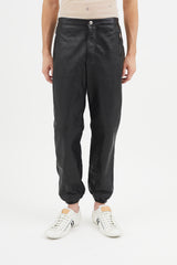Prada Black Nylon Leather Trouser