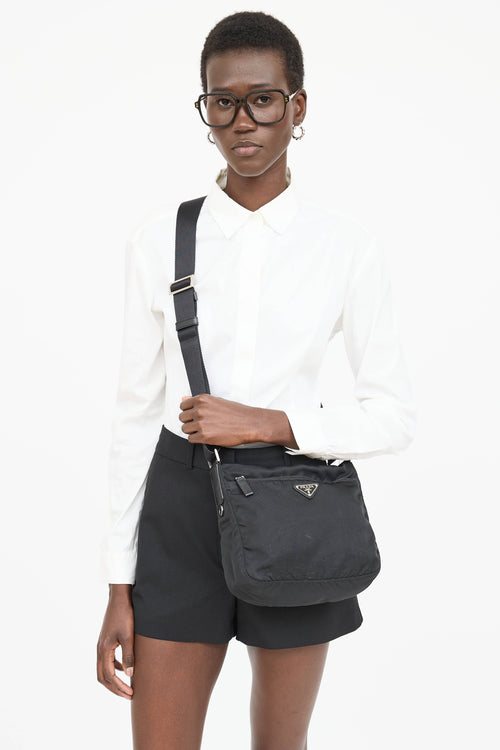 Prada Nylon Tessoto Messenger Bag