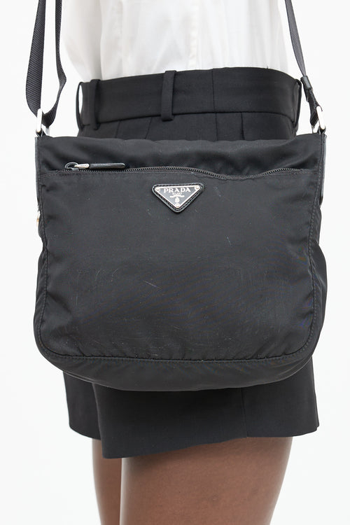 Prada Nylon Tessoto Messenger Bag