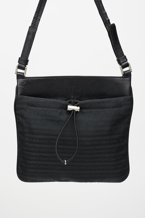 Prada Black Nylon Mesh Monogram Bag