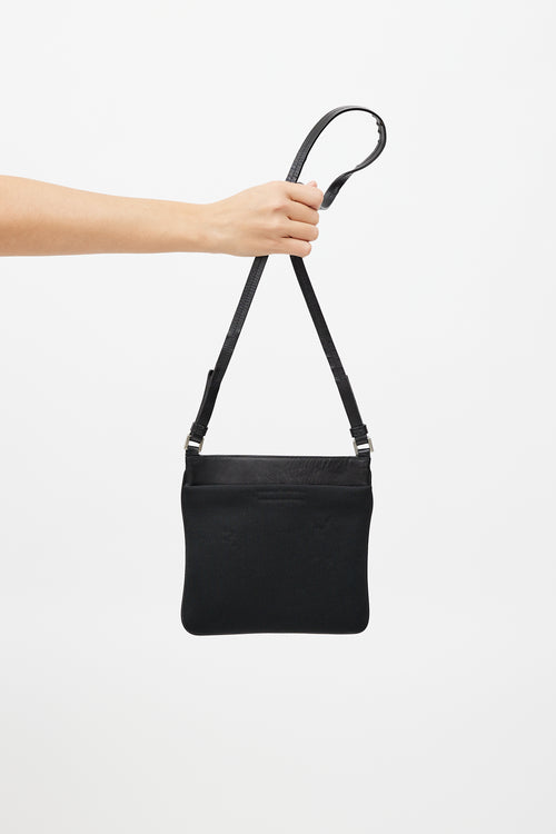 Prada Black Nylon Mesh Monogram Bag