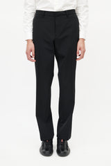Prada Black Nylon Pleated Trouser