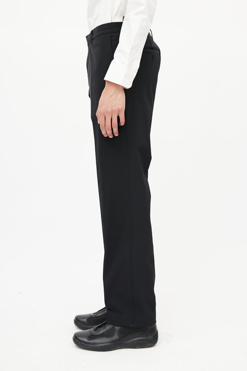 Prada Black Nylon Pleated Trouser