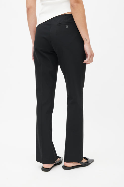 Prada Black Nylon Pleated Trouser