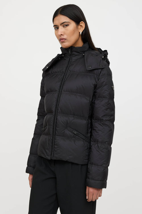 Prada Hooded Down Logo Jacket