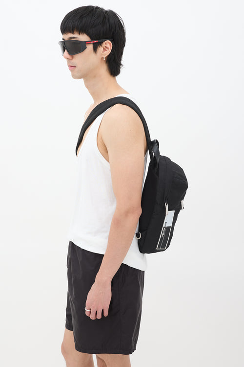 Prada Black Nylon Sling Backpack