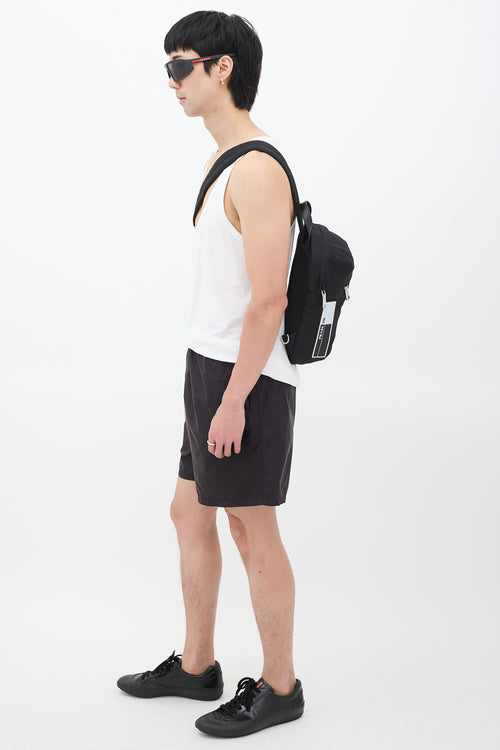 Prada Black Nylon Sling Backpack