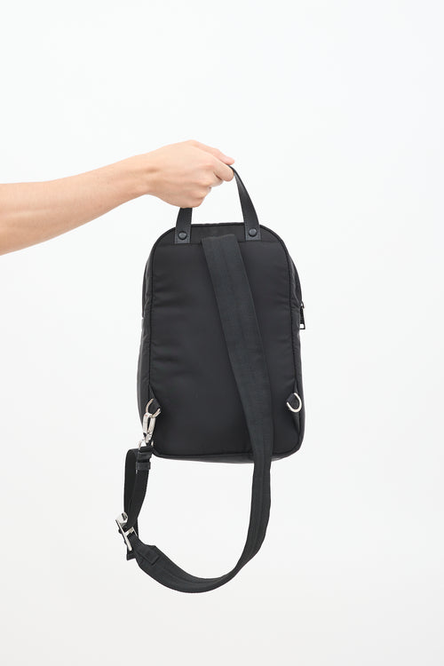 Prada Black Nylon Sling Backpack