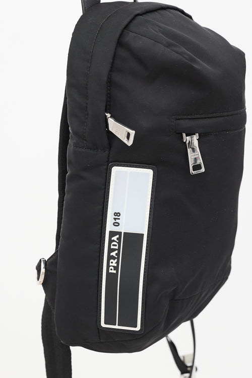 Prada Black Nylon Sling Backpack