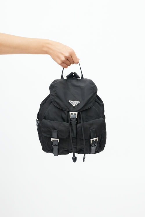 Prada Black Nylon Small Backpack