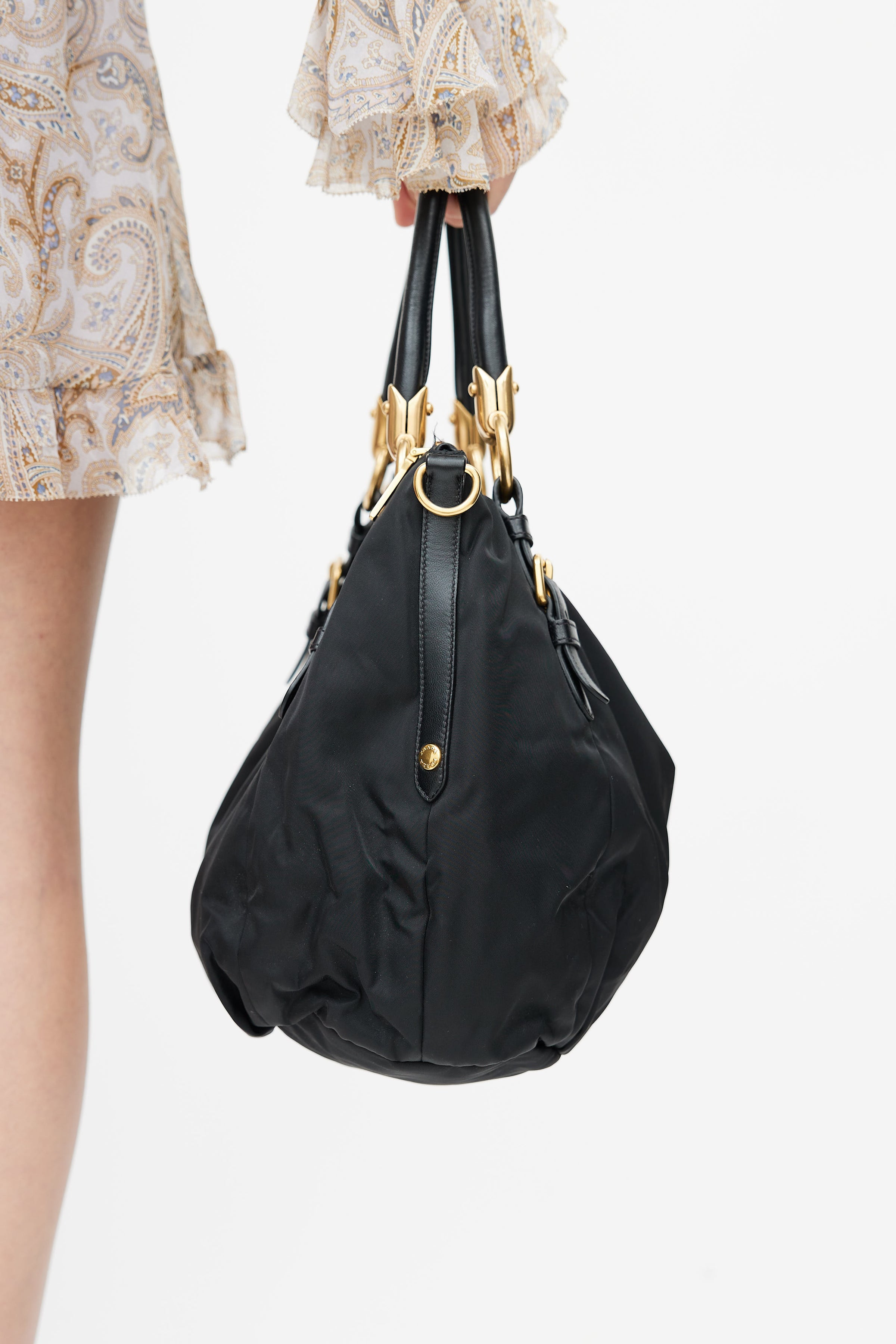 Prada // Black Nylon Top Handle Bag – VSP Consignment