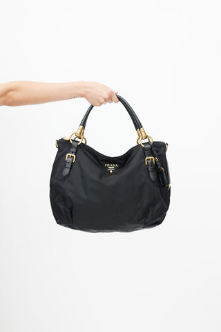Prada Black Nylon Top Handle Bag