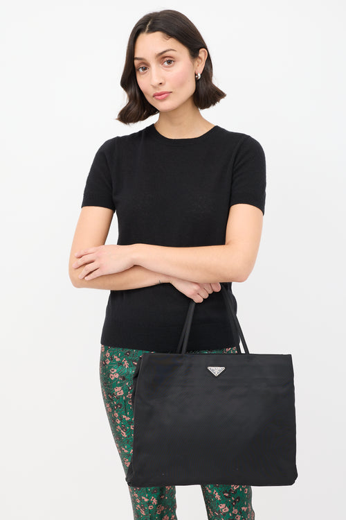 Prada Black Tessuto Nylon City Tote Bag