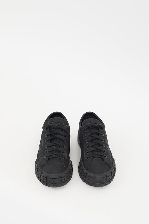 Prada Black Nylon Wheel Cassetta Low Sneaker