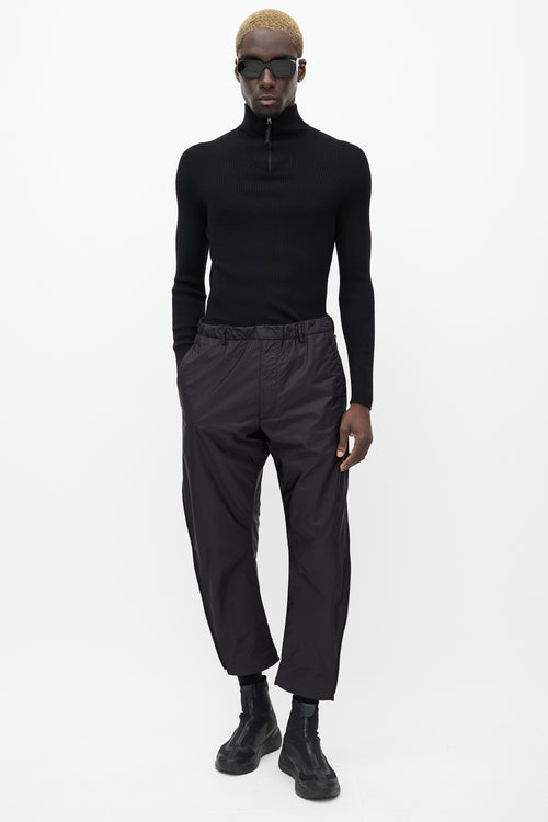 Prada Black Nylon Zip Track Pant