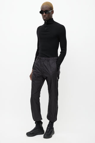 Prada Black Nylon Zip Track Pant
